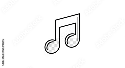 Musical Note Icon - A Symbol of Harmony and Melody in Simple Design.