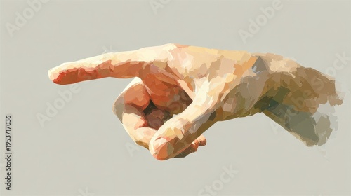 Rightward pointing hand illustration for instructional graphics