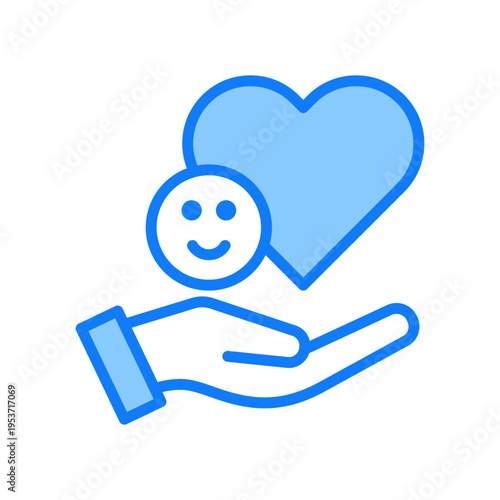 Compassion blue icon 