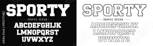 Sports classic college font. Vintage sport font in American style for football baseball or basketball logos and t-shirt. Athletic department typeface varsity style font. Vector 
