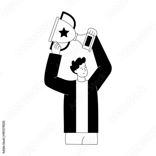 An outline style illustration depicting loyalty award