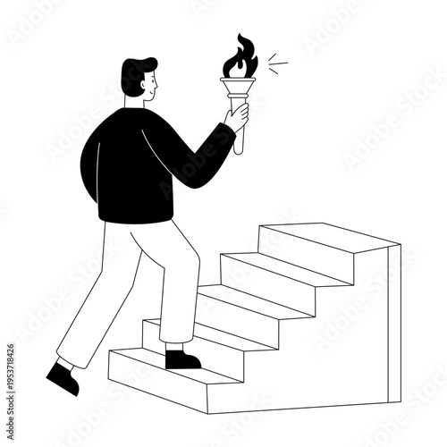 A line style illustration showing self growth