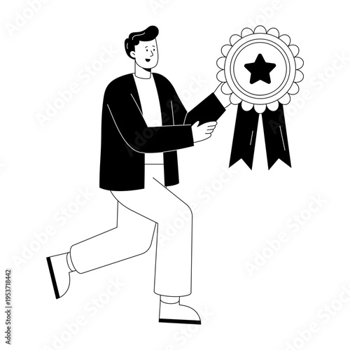 A glyph style illustration showing reward