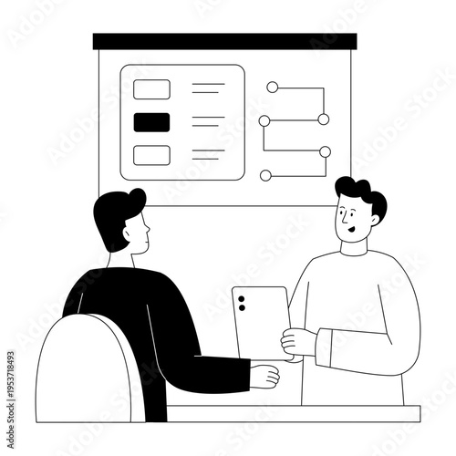 A linear style illustration representing mentor