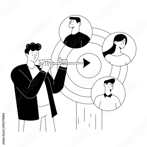 A glyph style illustration showing target audience