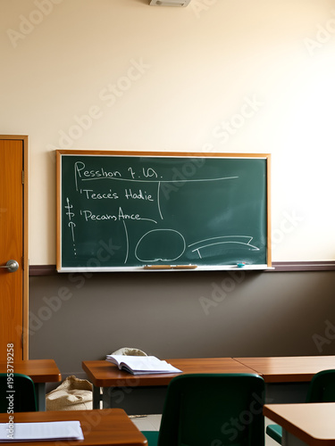 School classroom with blackboard