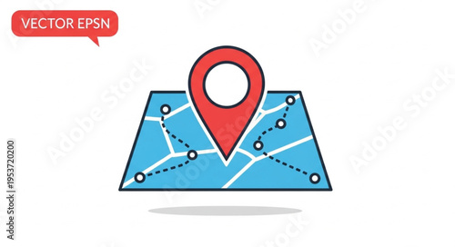 Map with Location Pin - Navigation and Destination Concept.