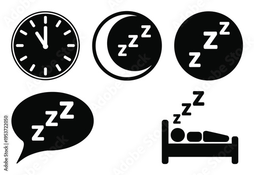 Collection of representing sleep, time, and nighttime