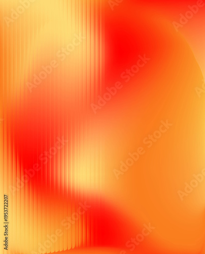 ribbed futuristic fractal glass texture bright.  Warm abstract gradient waves in orange and red