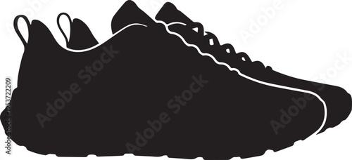 Minimalist running shoes silhouette side view clean athletic footwear design