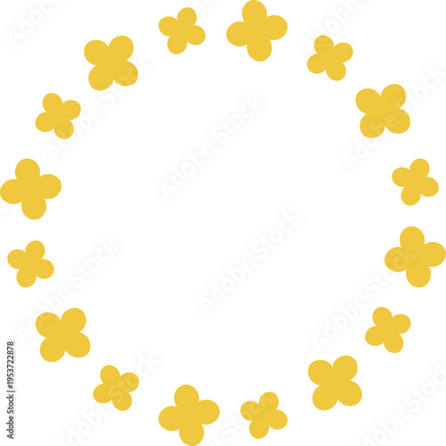 菜の花の円形フレーム