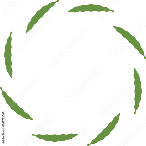 菜の花の葉っぱ円形フレーム