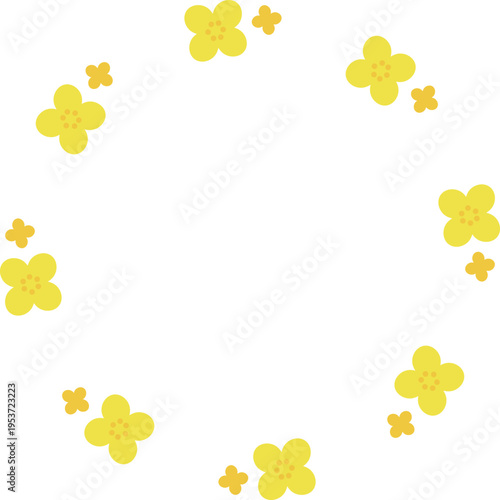 菜の花の円形フレーム