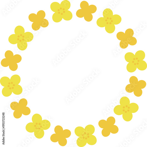 菜の花の円形フレーム