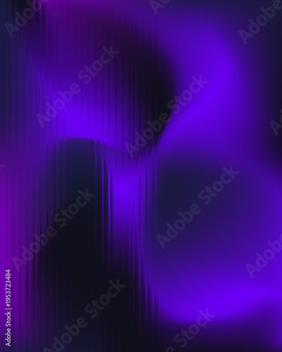 Abstract gradient glass fractal background with flowing neon gradient waves in deep purple and violet tones. Modern futuristic aesthetic ideal for graphic design 