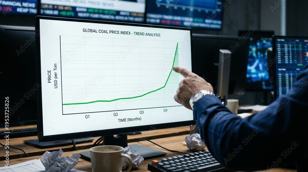 Fototapeta premium Person analyzes graph in office