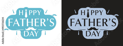 Happy father's day greeting card with mustache design