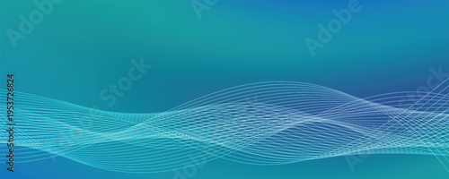 Abstract Blue Digital Wave Lines Background