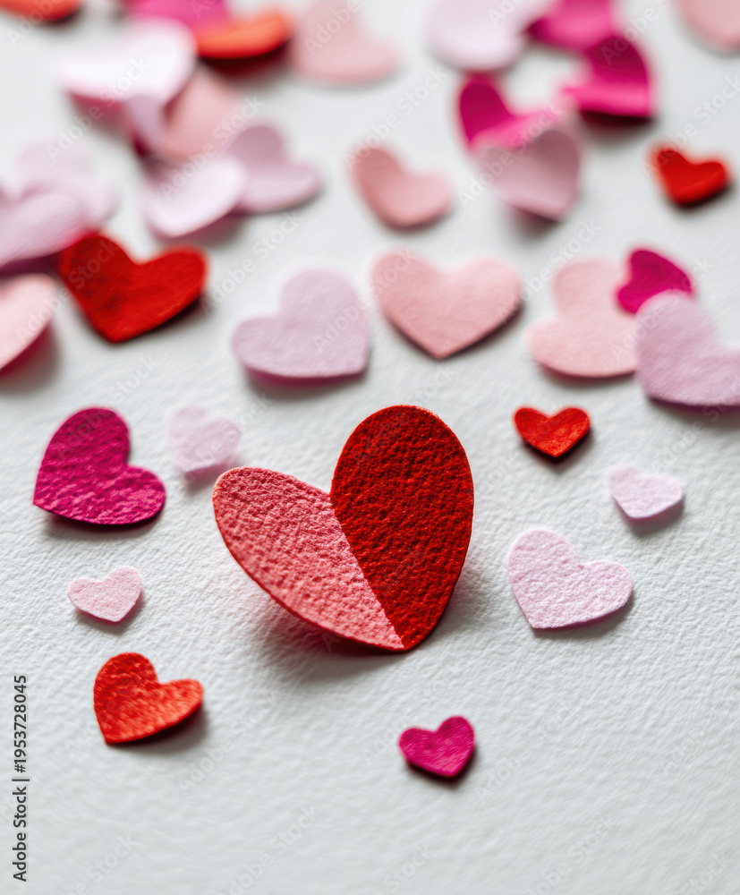 Obraz premium Valentine Heart Pattern Background – Generative AI