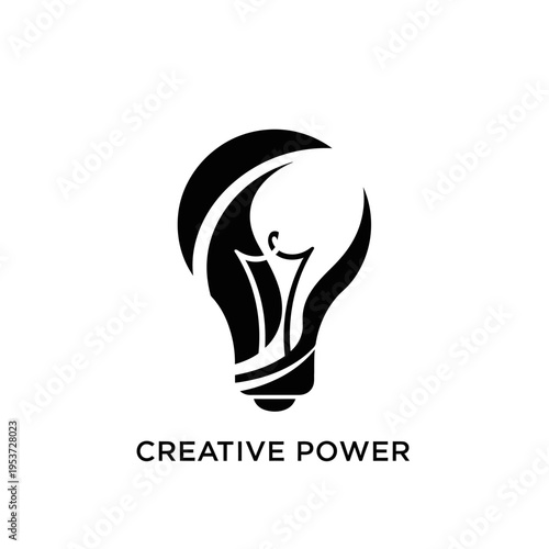 Creative Power Light Bulb Logo - Innovation, Ideas, Energy, and Inspiration