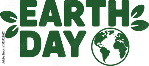 Earth day logo design, eco friendly concept with planet icon representing sustainability environment protection and green awareness branding.