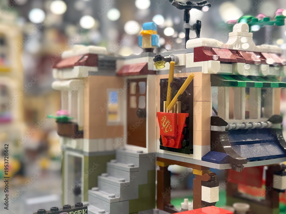 Fototapeta premium Miniature lego two-story house model