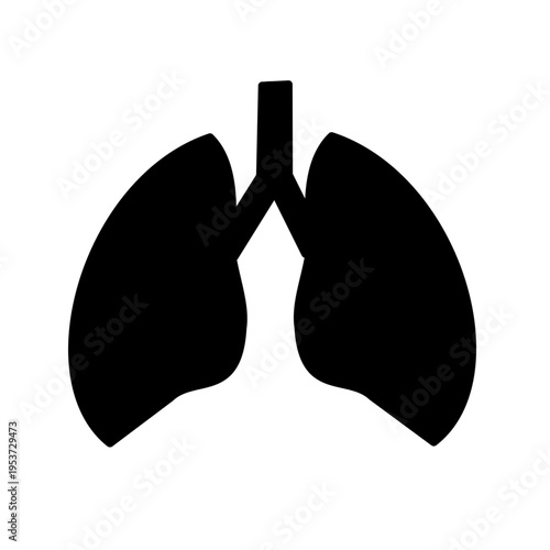 lungs silhouette isolated on white background.eps