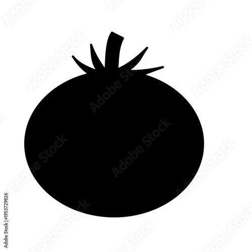 tomato vegetable silhouette black color isolated on white background.eps
