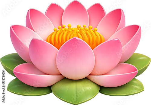 Cute 3D Buddha’s Birthday Illustration with Young Monk, Buddha Statue and Lotus Flower