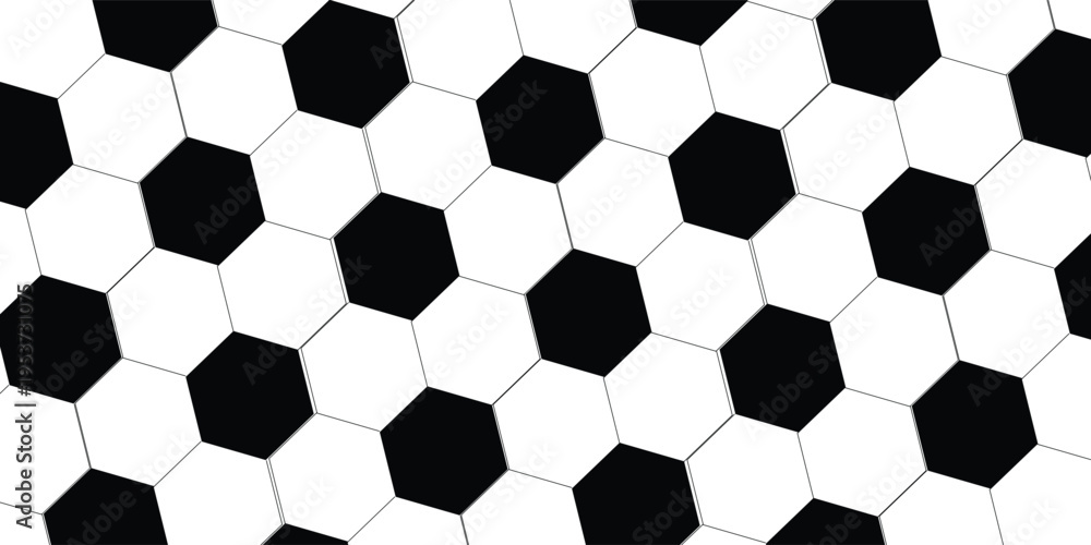 Obraz premium eamless vector illustration of black and white soccer ball pattern background. design sport modern