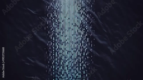 Digital rain falling on black background.