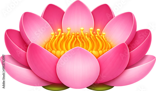 Cute 3D Buddha’s Birthday Illustration with Young Monk, Buddha Statue and Lotus Flower