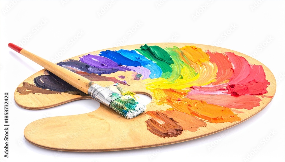 Obraz premium Artist palette, rainbow spectrum, creative process