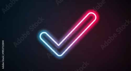 Neon Tick Mark - A Vibrant Symbol of Approval and Confirmation.