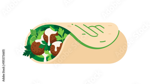 A delicious falafel wrap, a culinary delight, inviting a culinary experience