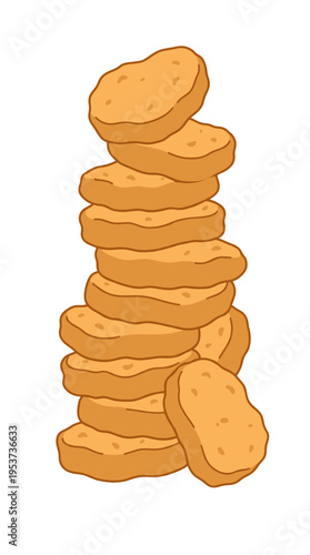 A stack of golden nuggets, a savory and tempting snack