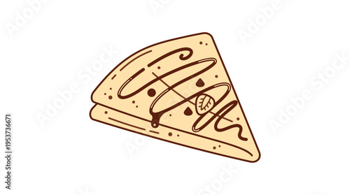 A delicious, freshly made crepe, drizzled with chocolate