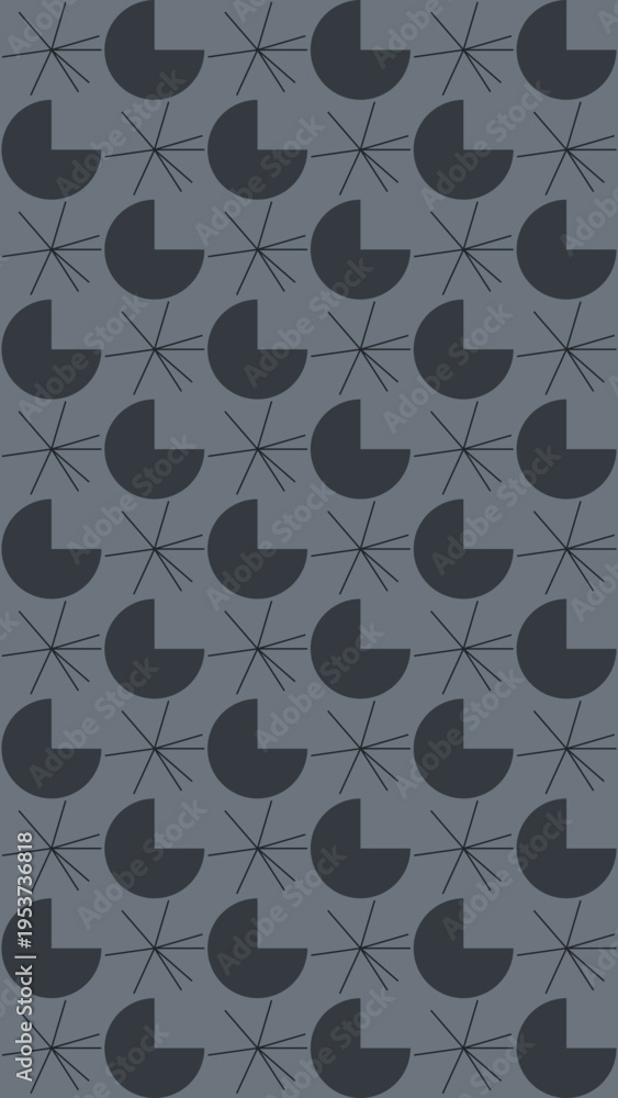 Fototapeta premium Abstract Gray Graphic Pattern with Starbursts