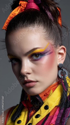 Bold Makeup and Colorful Fashion
