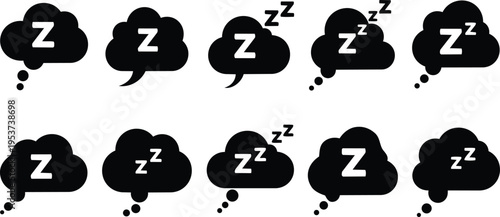 Thought Bubble Sleep Icon Set