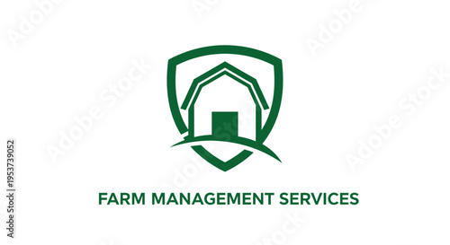 Agricultural Business Shield Logo Design with Farmhouse Illustration