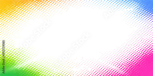 An artistic vector wallpaper featuring an abstract colorful background with a blue and yellow halftone dot pattern and wavy light elements for a modern grid design