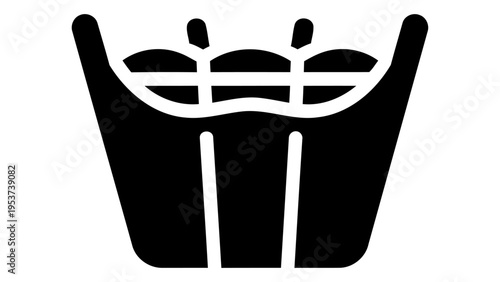 Black fabric laundry sorter with handles, divided compartments for clothes organization