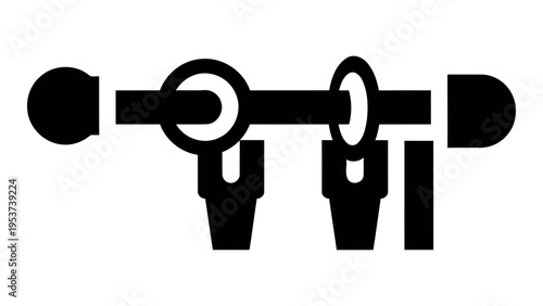 Heavy Duty Curtain Rod Hardware, Minimalist Black Icon for Interior Design and Home Decor