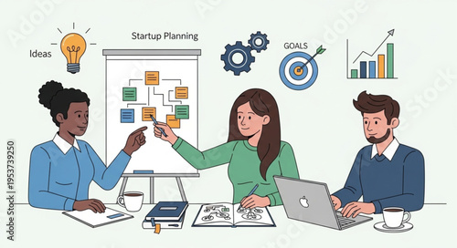 Team Collaboration and Strategy Meeting with Diverse Professionals.