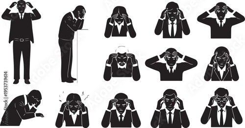 Businessman experiencing stress and frustration at work