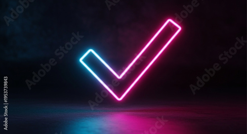 Neon Check Mark - A Vibrant Symbol of Approval and Completion.