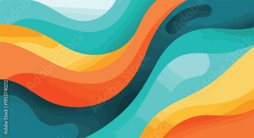 Abstract graphic with layered waves of color