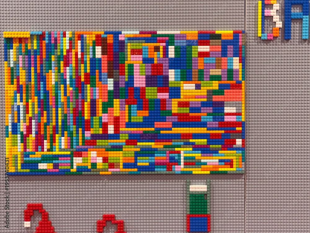 Fototapeta premium Colorful lego mosaic panel