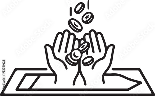 Vector hand silhouette icon with fingers and palm gesture design black illustration with prayer allah and islamic